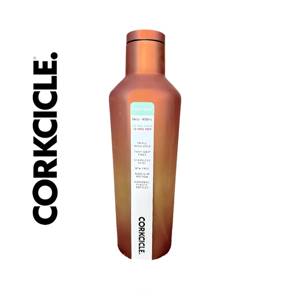 Corkcicle 16 oz Stainless Steel Canteen, Solar Flare, BRAND NEW